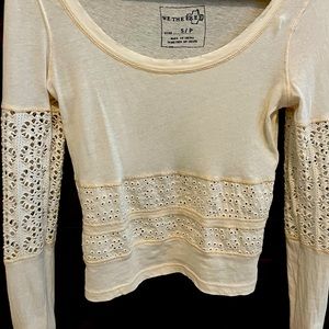 Free People Long Sleeve Crop Top